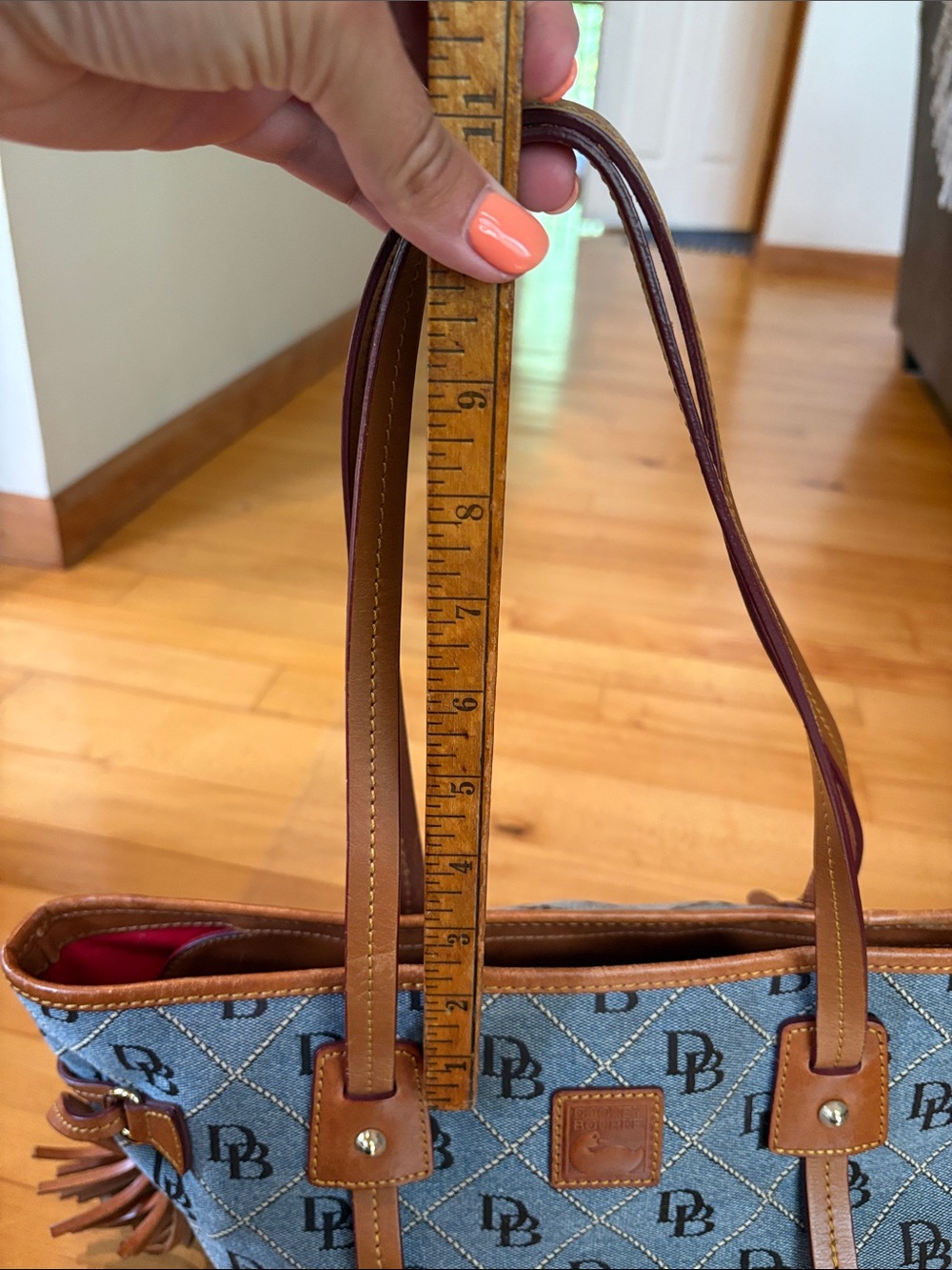 Dooney & Bourke Tote with Tan Leather Trim - Picture 9 of 9